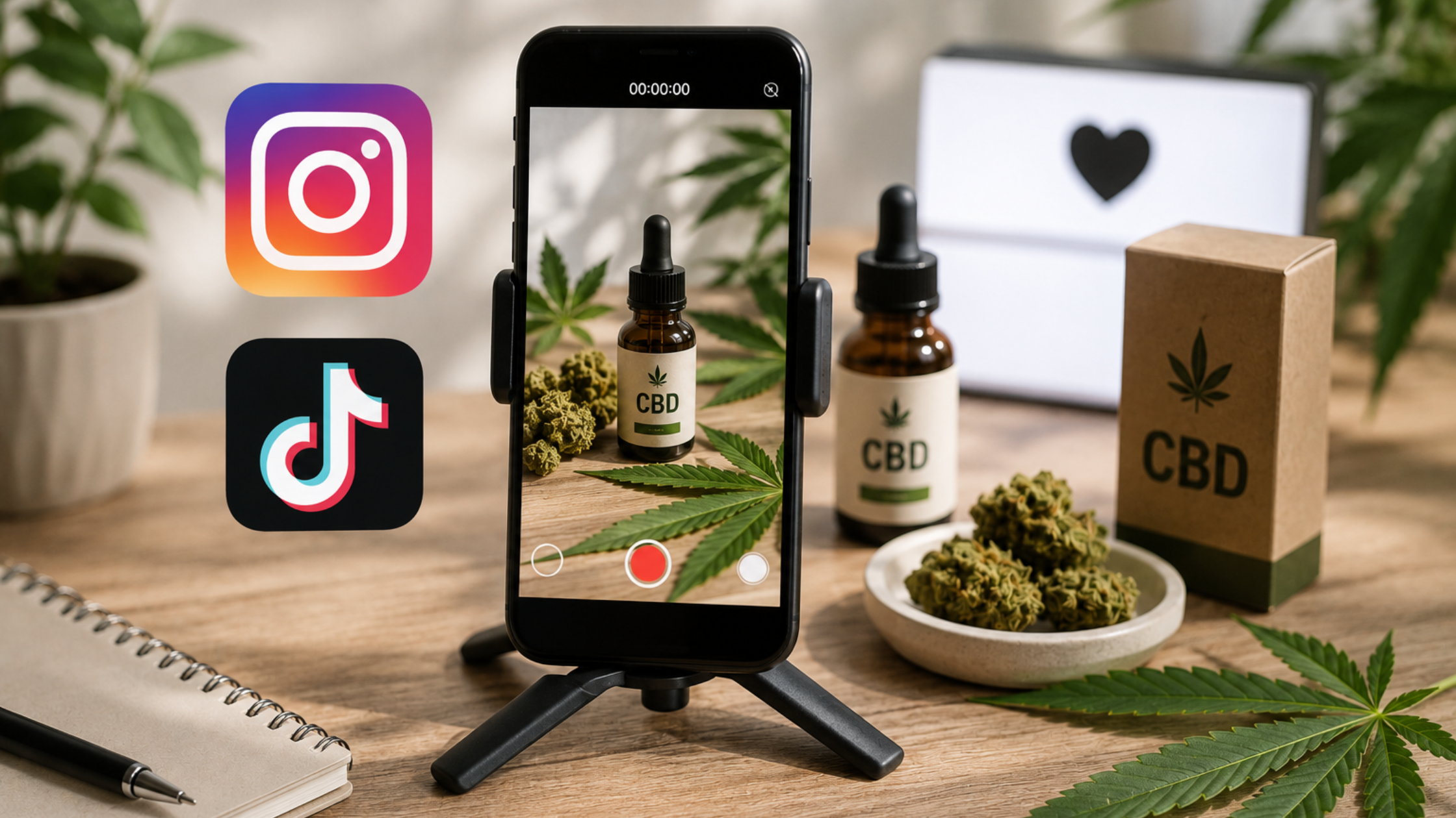 Instagram et TikTok pour une boutique CBD : ce qui est autorisé en 2026